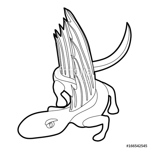 500x500 Dinosaur Lizard Icon Outline Stock Image And Royalty Free Vector