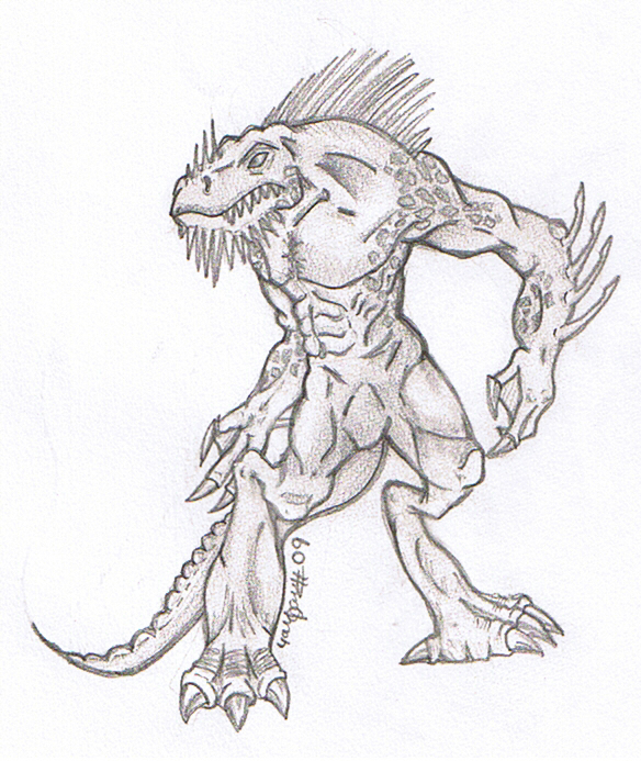 584x693 Lizard Man By Biaslemon