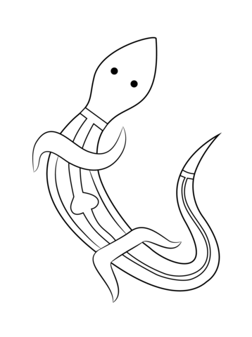 358x480 Aboriginal Painting Of Lizard Coloring Page Free Printable