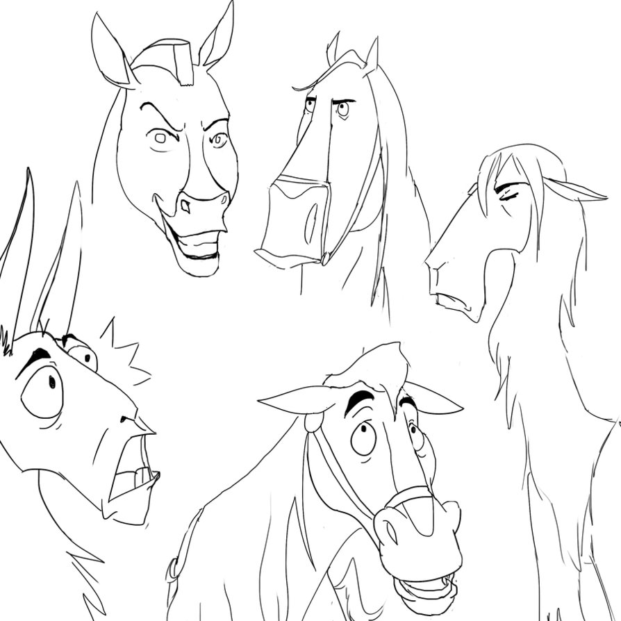 894x894 Llama And Horse Sketches By Sosaucy