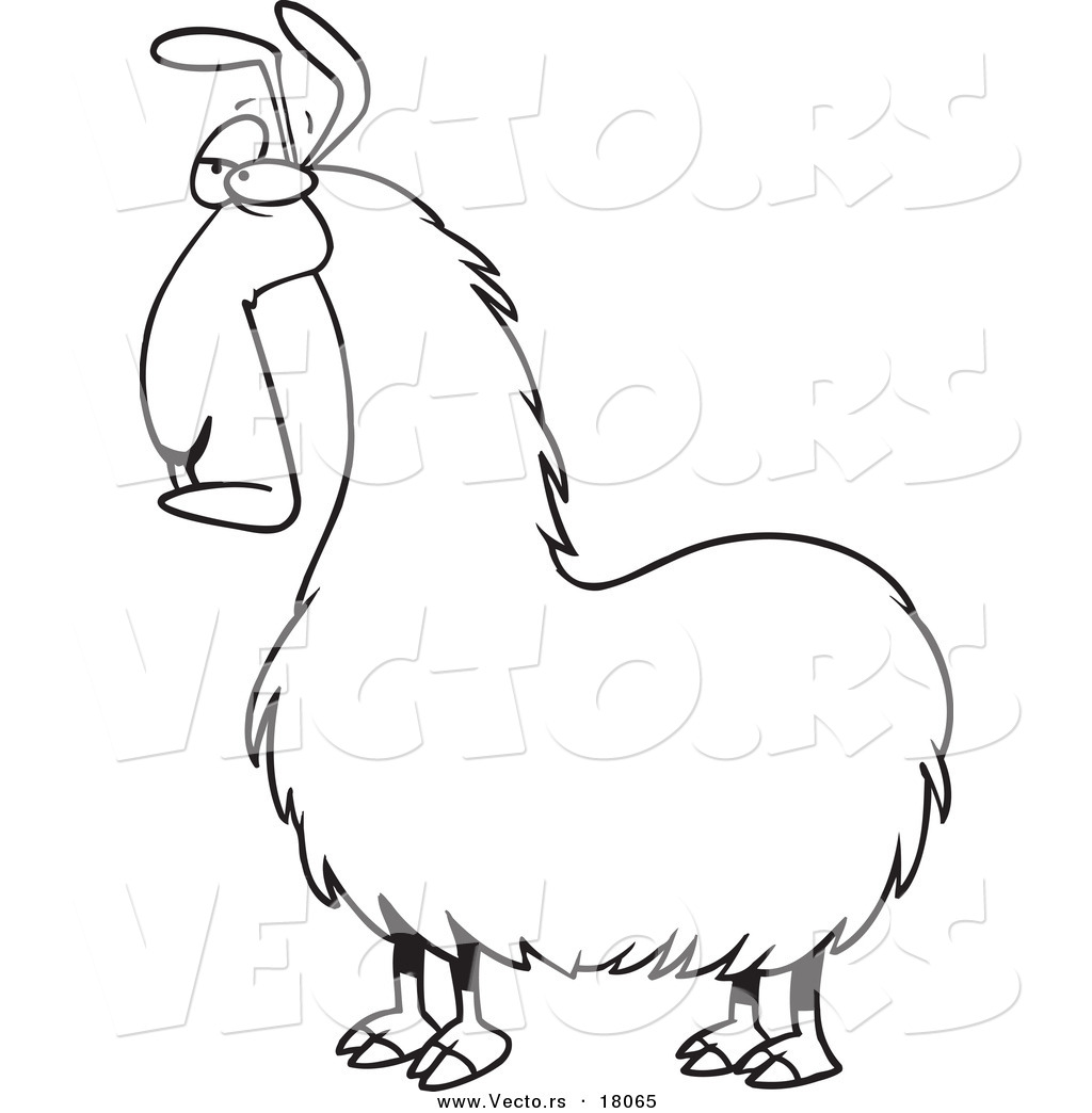 1024x1044 Vector Of A Cartoon Bored Llama