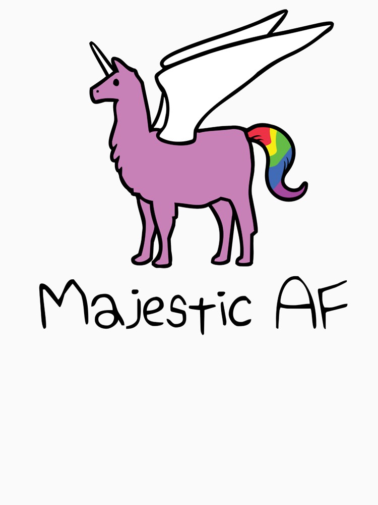 750x1000 Majestic Af Pink Llamacorn Men's Premium T Shirt By Jezkemp