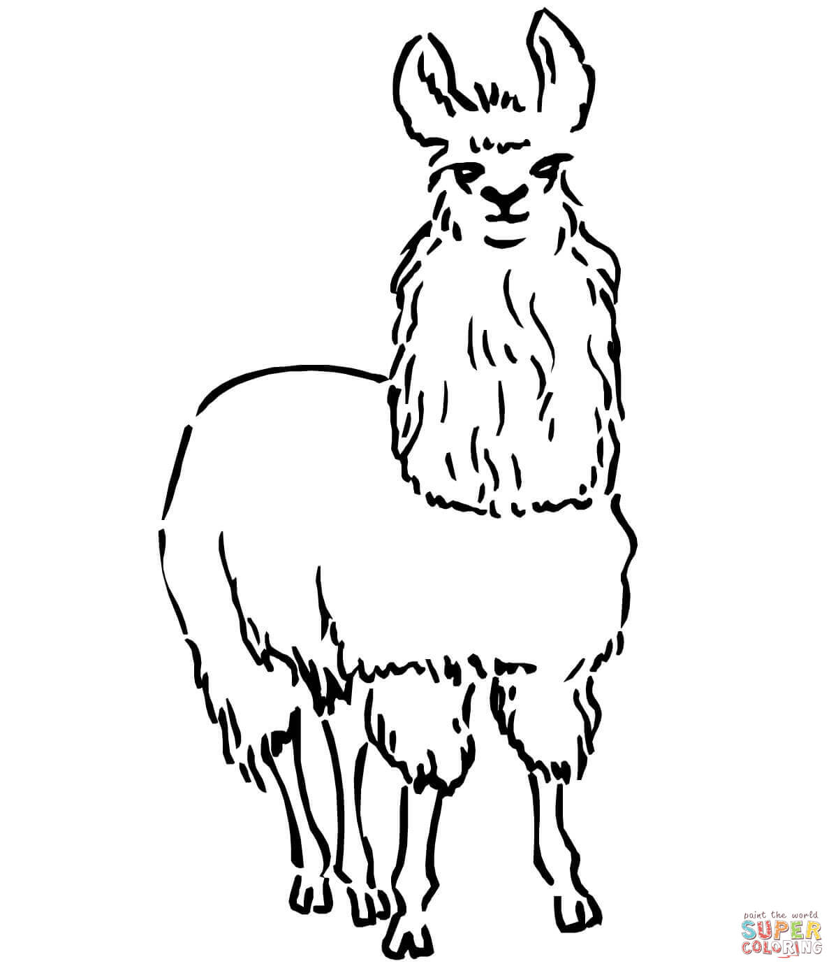 1200x1392 Llama Coloring Page