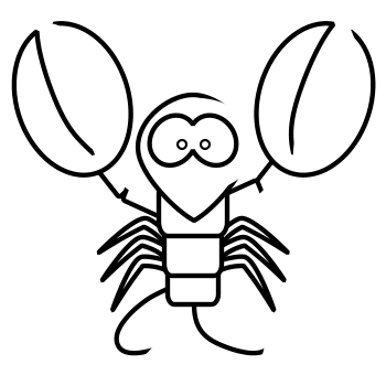 350x350 Example Of A Cartoon Lobster With Partial Outlines. How To Draw