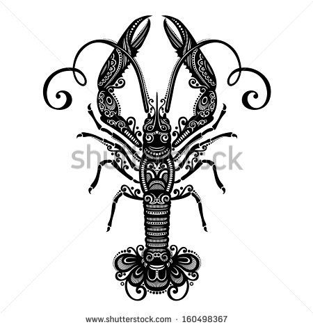 450x470 Drawn Lobster Tribal