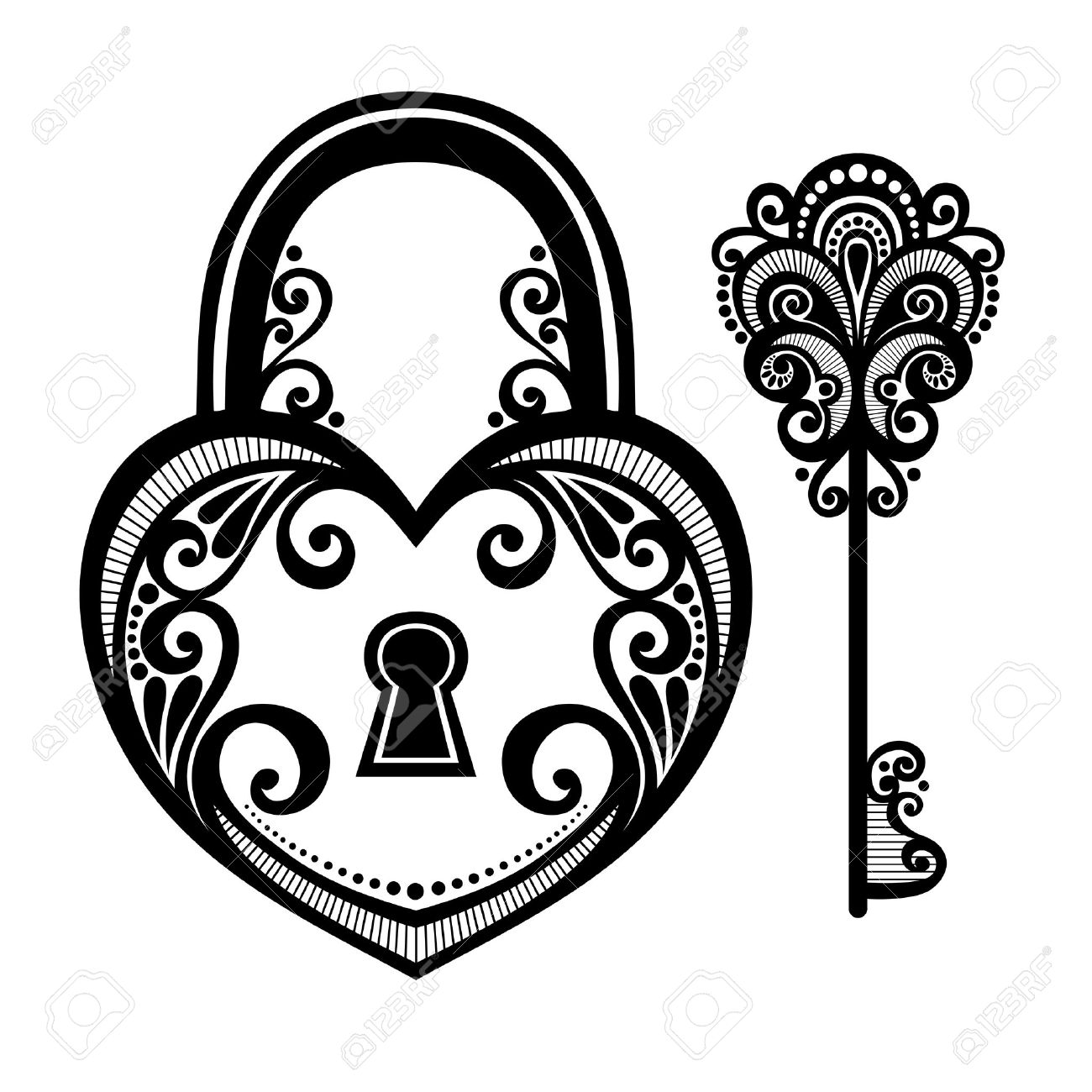 1300x1300 Vintage Lock Drawing