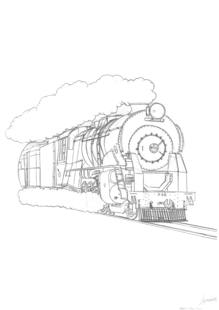 Locomotive Drawing at GetDrawings | Free download