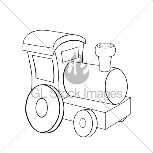 500x500 Toy Locomotive Coloring Page Gl Stock Images