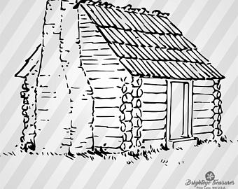 340x270 Log Cabin Print Etsy