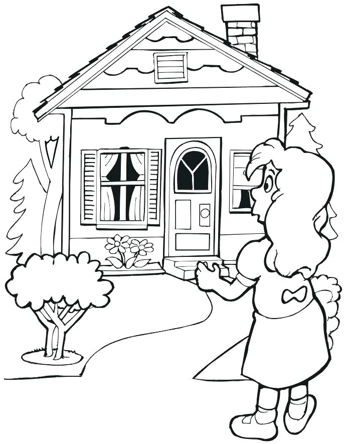 700x885 Log Cabin Coloring Page