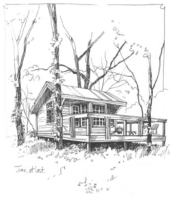 350x398 Cabin Sketch In June