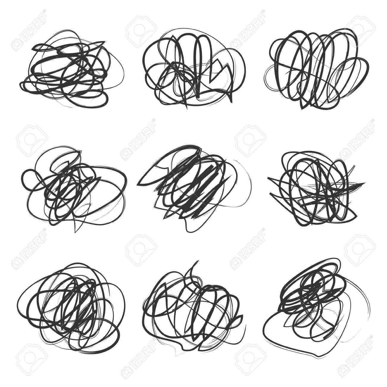 1300x1300 Vector Light Set Of Hand Drawn Scribble Shapes. Logo Design
