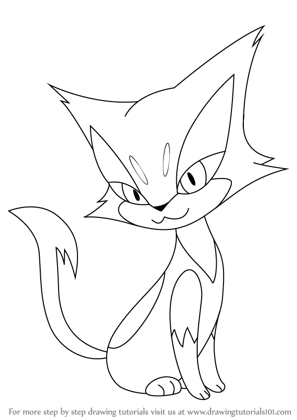 598x844 Learn How To Draw Purrloin From Pokemon (Pokemon) Step By Step