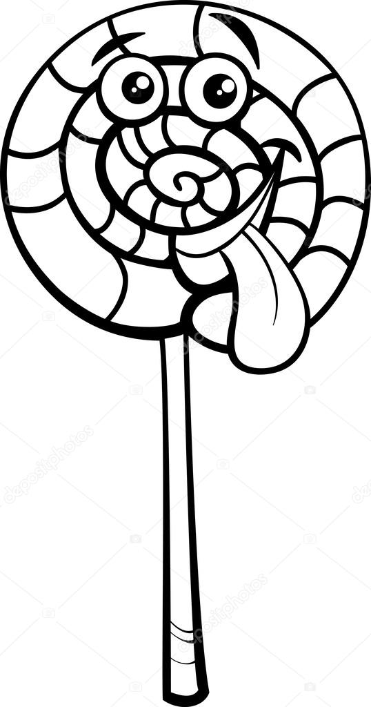 538x1024 Lollipop Candy Cartoon Coloring Page Stock Vector Izakowski