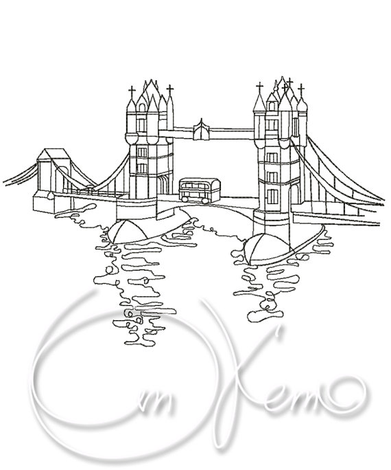 570x684 Machine Embroidery Design Tower Bridge Embroidery London