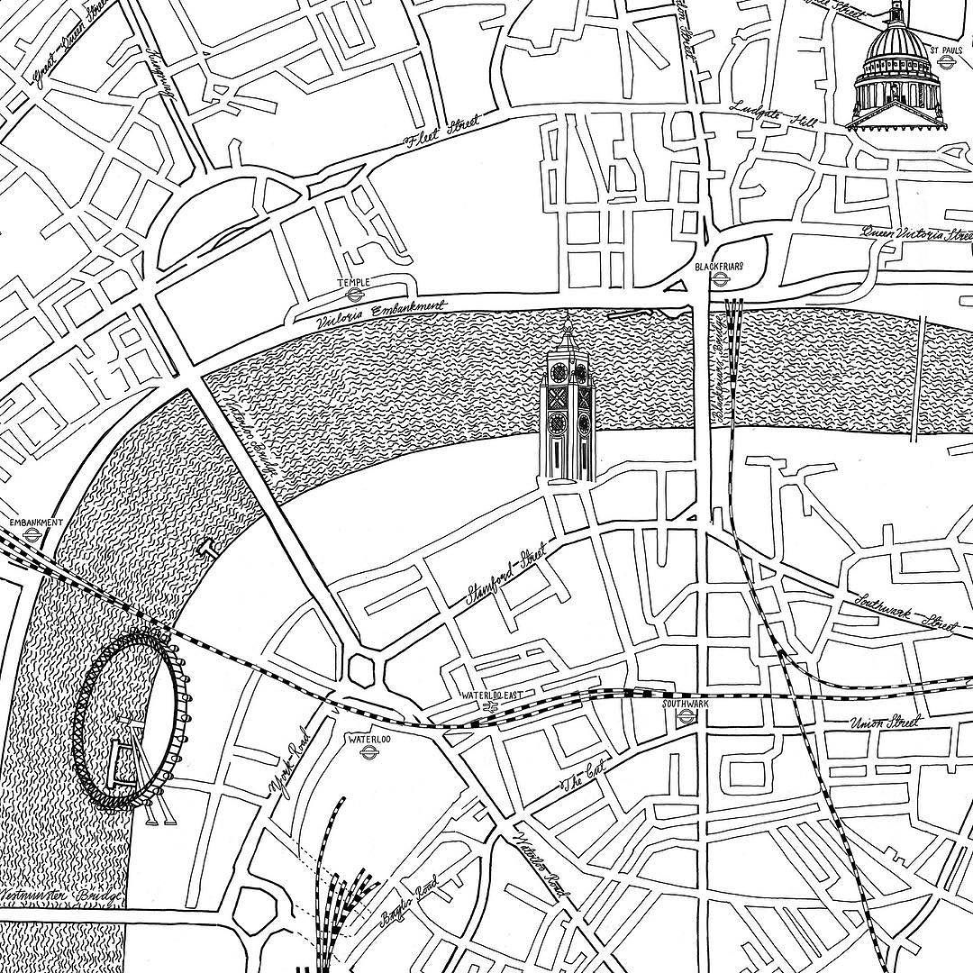1080x1080 Monday Morning Starts With A Map A Large 120cm X 80cm Bampw Road Map