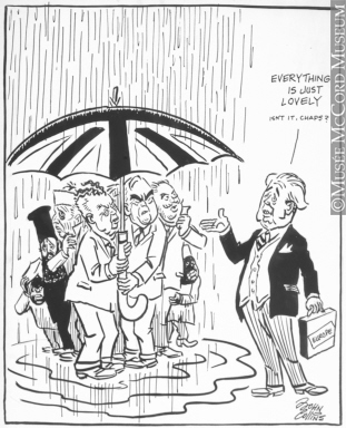 311x384 M965.199.7010 London Weather Report. Drawing, Cartoon John