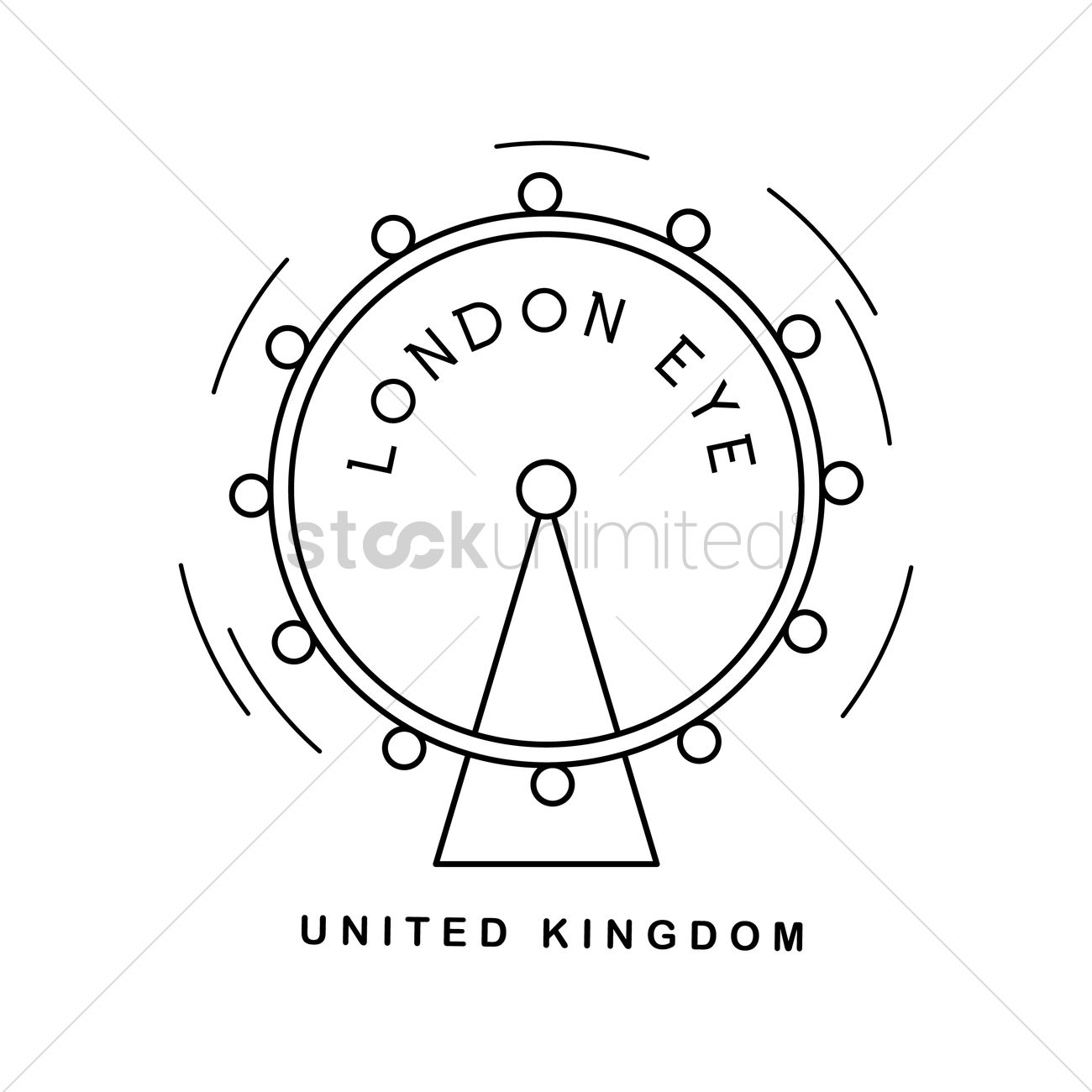 1300x1300 London Eye Vector Image