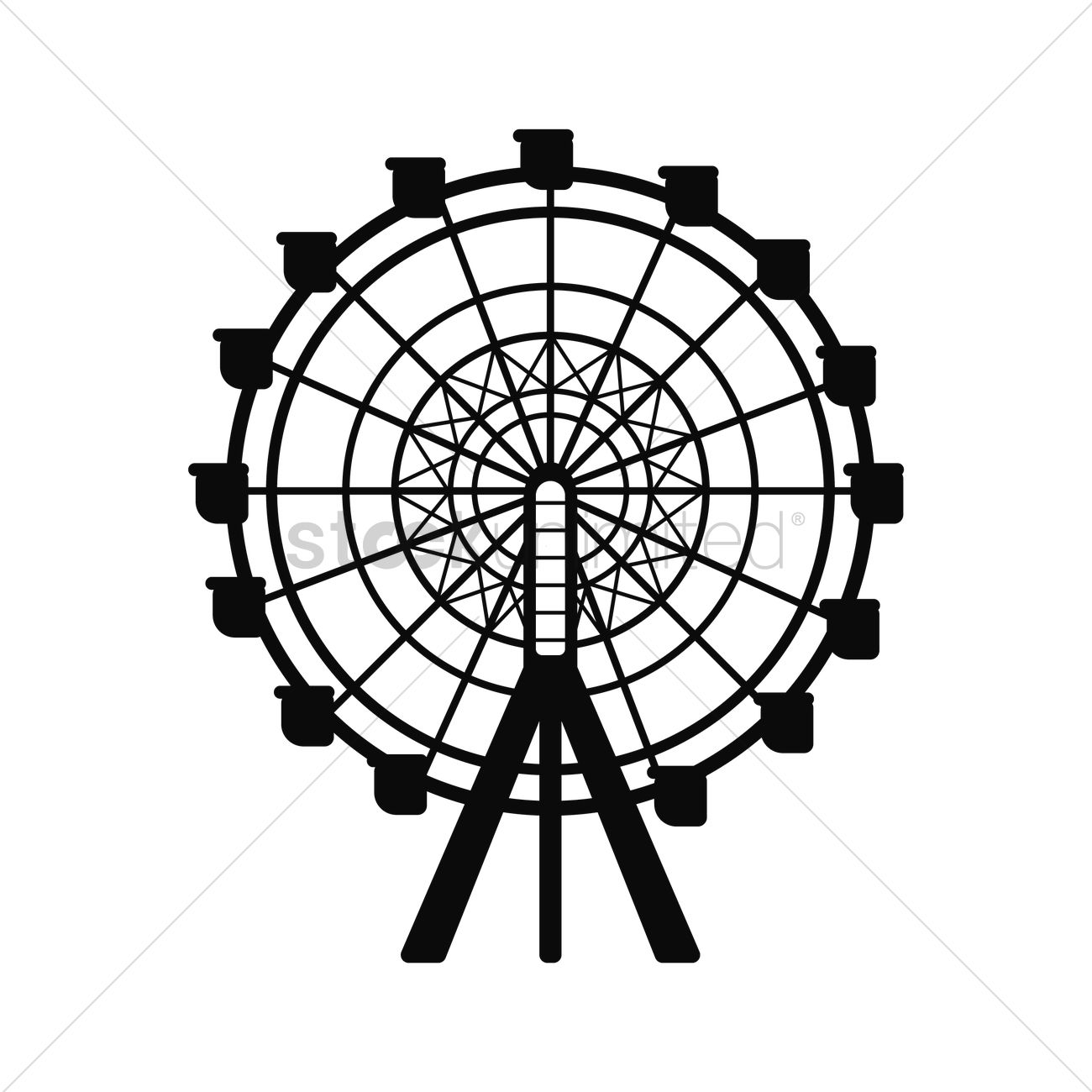 1300x1300 London Eye Vector Image