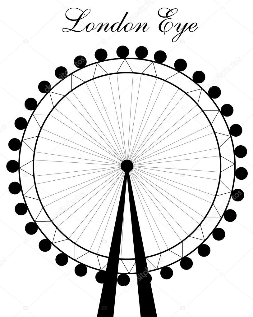 814x1023 London Eye Silhouette Stock Vector Newelle