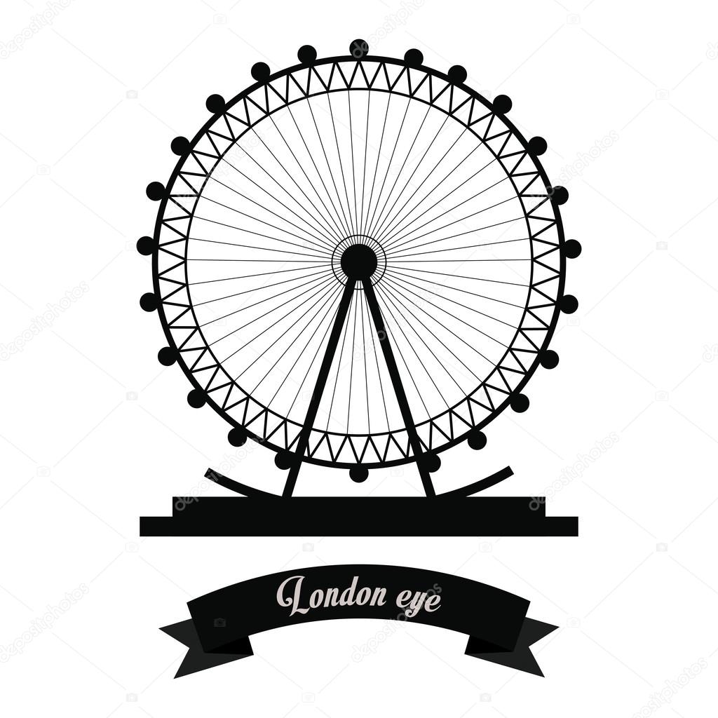 1024x1024 London Eye Icon. United Kingdom Design. Vector Graphic Stock