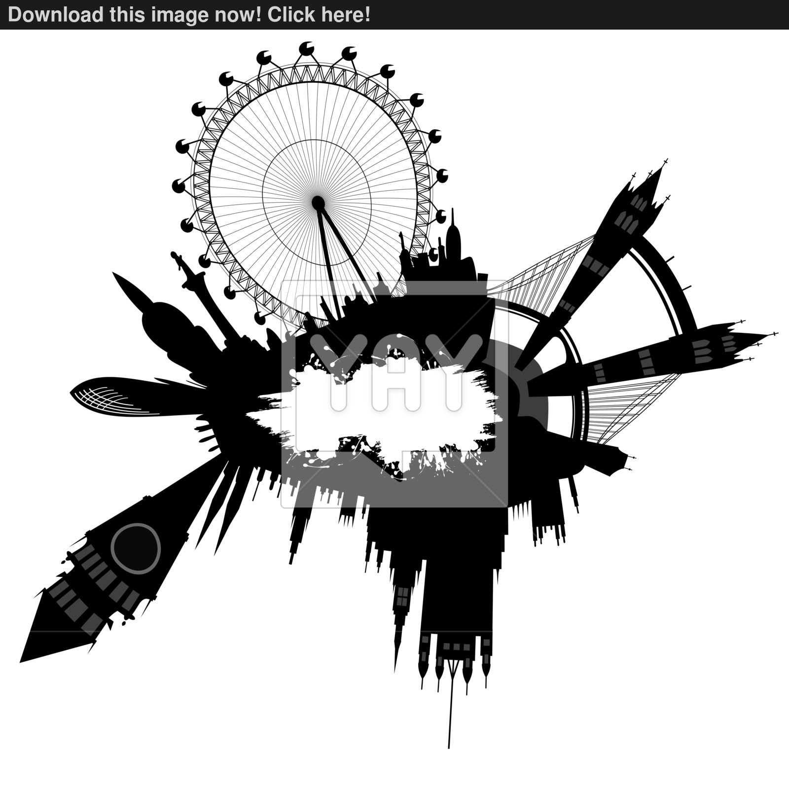 1600x1600 London Skyline In Grunge Style