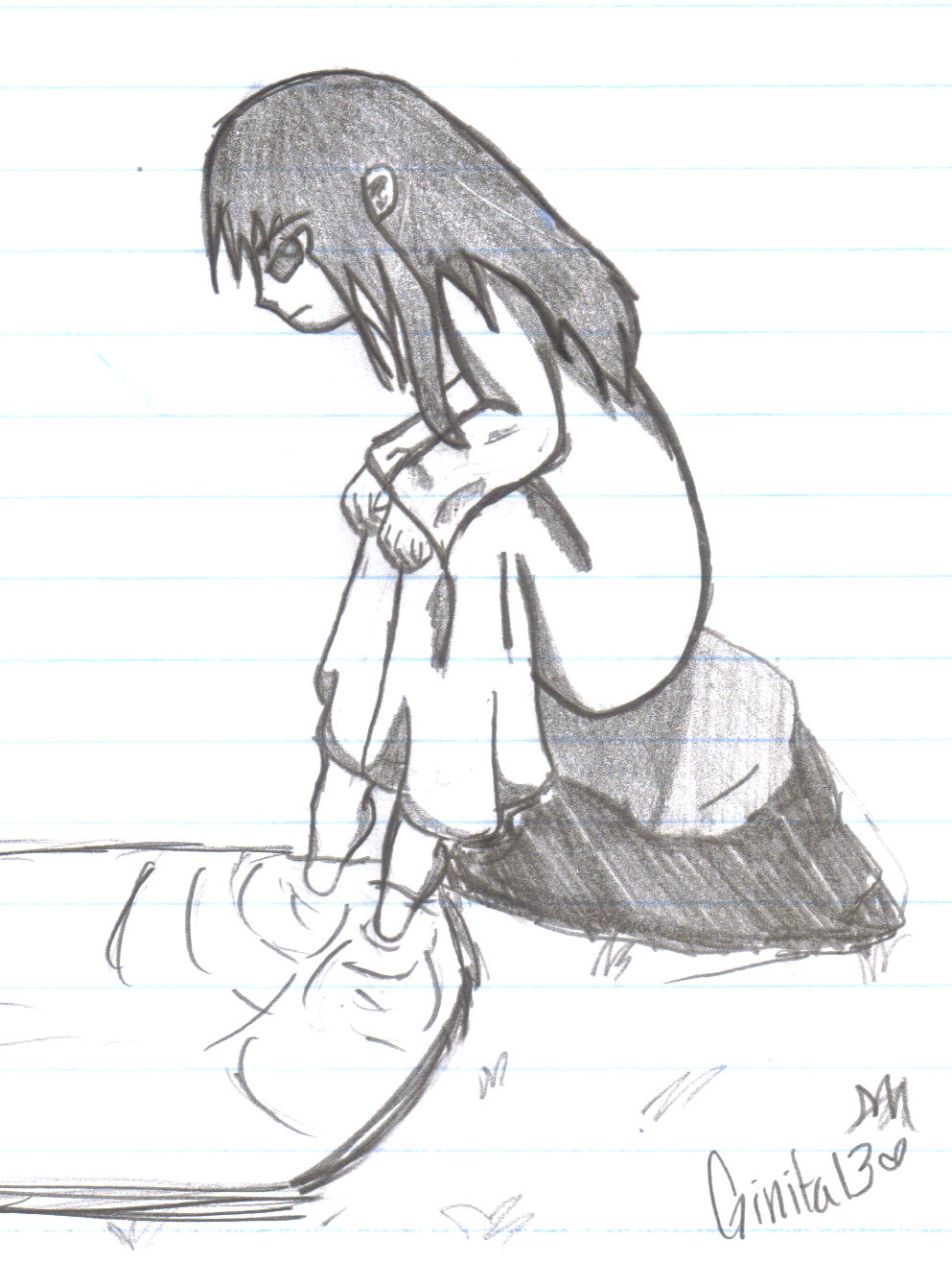 993x1316 Lonely Little Blind Girl By Ginita13