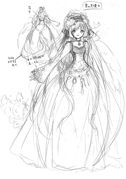 414x586 Sketch Of Princess With Ball Gown Amp Long Hair By Manga Artist
