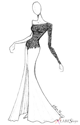 273x428 Sketch Of This Stunning Johnathan Kayne Designer Gown Dancing