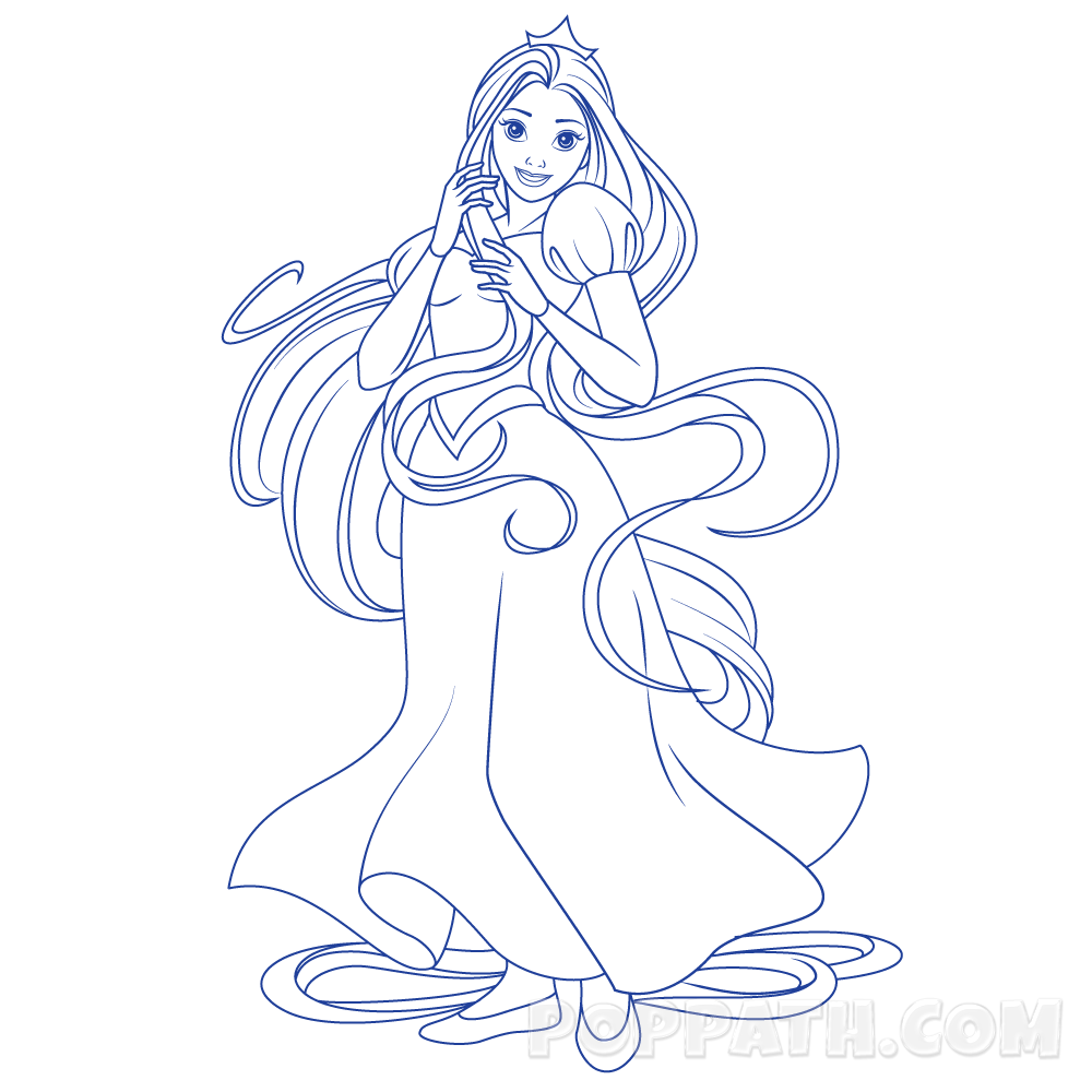 1000x1000 How To Draw A Long Hair Princess Pop Path