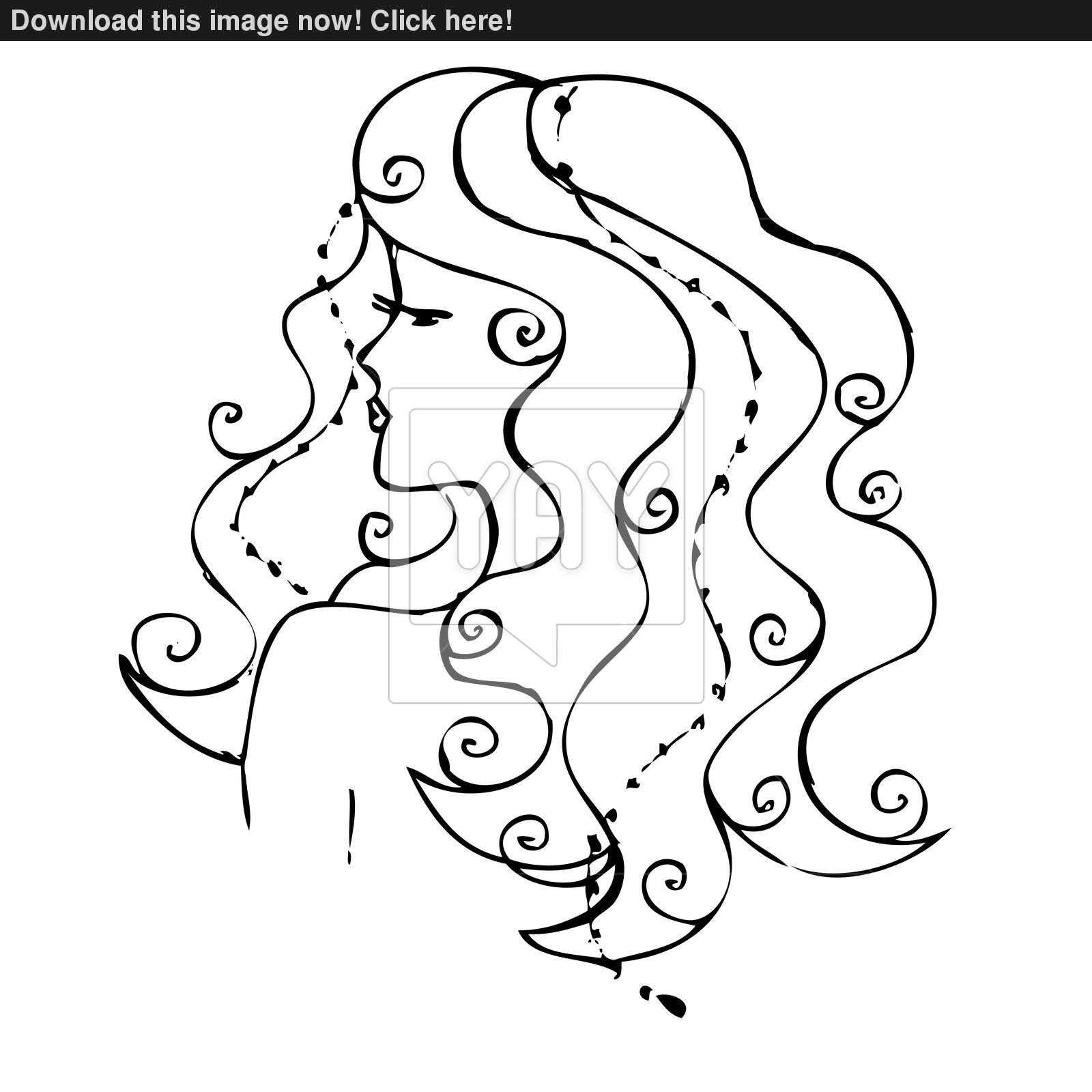 1600x1600 Drawing. A Girl With Long Hair Image