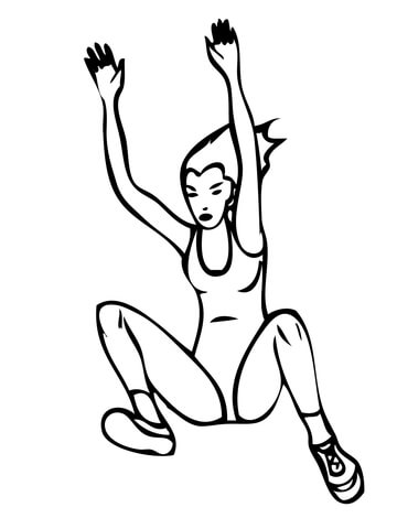 360x480 Woman Long Jump Coloring Page Free Printable Coloring Pages