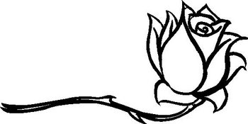 350x175 Stem Rose, Vinyl Cut Decal