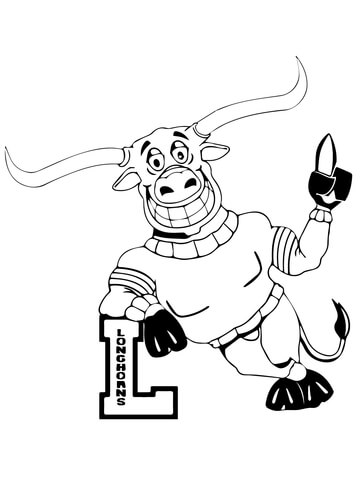 360x480 Ut Longhorn Mascot Coloring Page Free Printable Coloring Pages