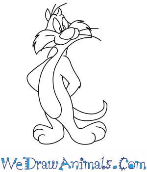 300x350 How To Draw Sylvester From Looney Tunes