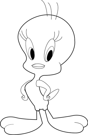 300x462 Finished Drawing Of Tweety Bird From Looney Tunes
