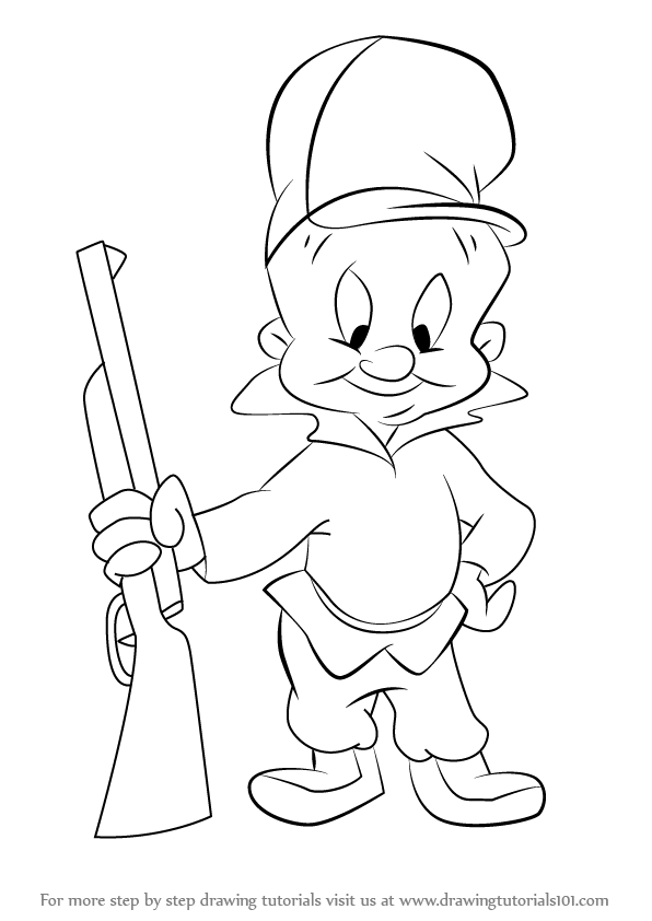 596x842 Learn How To Draw Elmer Fudd From Looney Tunes (Looney Tunes) Step