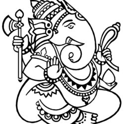 250x250 Lord Ganesha Drawing, Pencil, Sketch, Colorful, Realistic Art