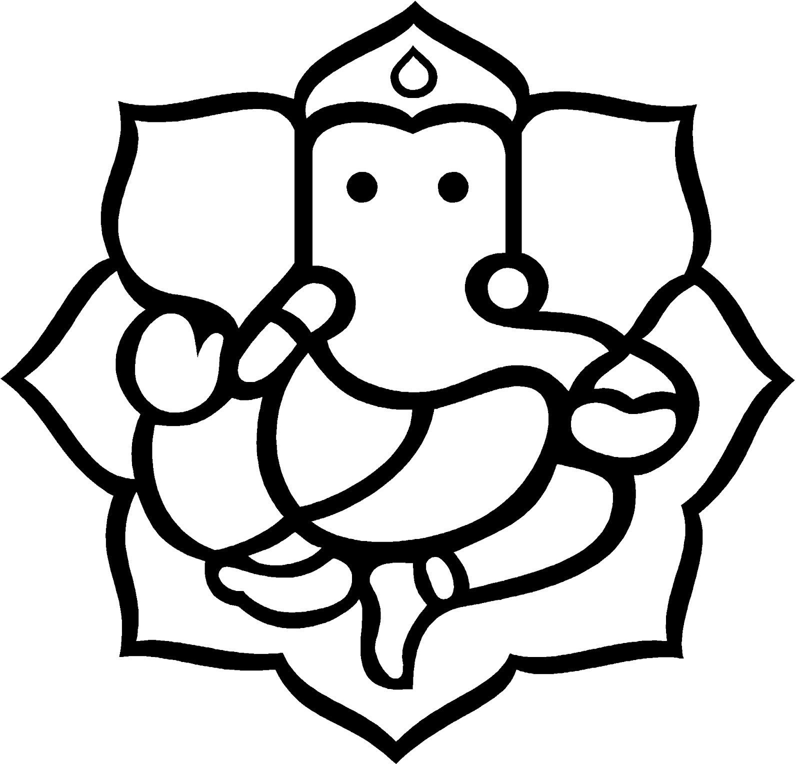 1600x1528 Drawing Ganesha For Kids Lord Ganesha's Simple Drawing Ganesh
