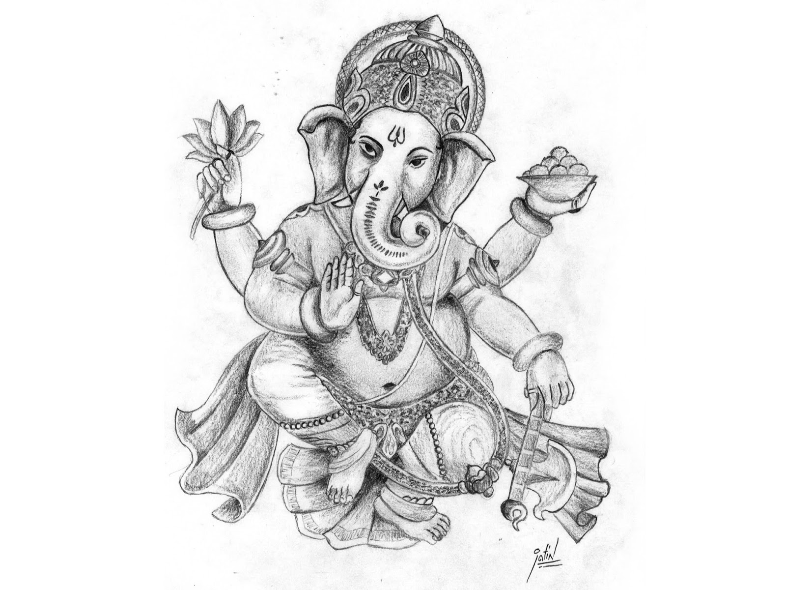 1600x1200 Lord Ganesh Painting Wallpaper Festival 2013