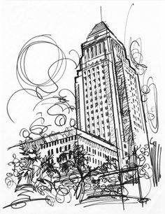 236x306 Urban Lights, Los Angeles, Illustration By Jake Marshall,