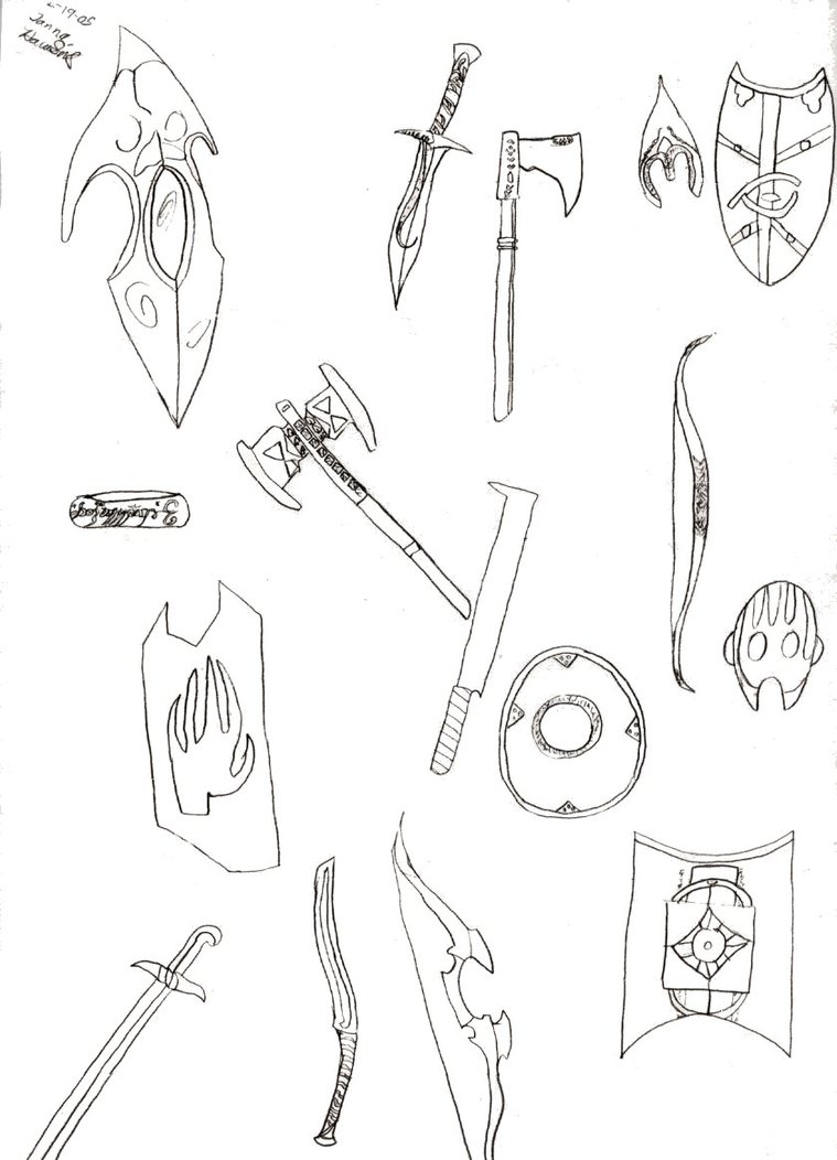 759x1052 Lotr Weapon Sketches By Janna Hawkins