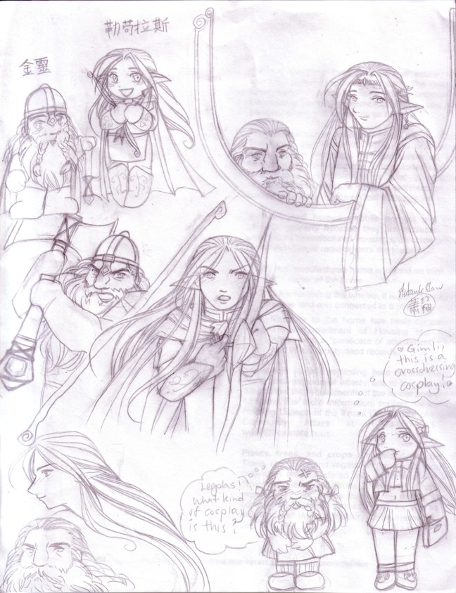 648x844 Lotr Legolas Gimli Sketches By Kriska