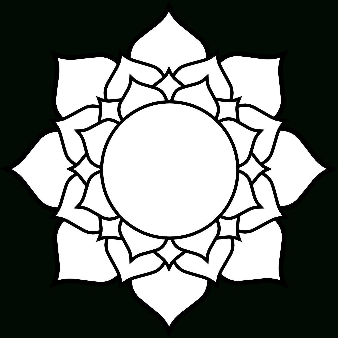 1331x1331 Flower With Top Art And Drawing Pix Lotus Flower Line Drawing