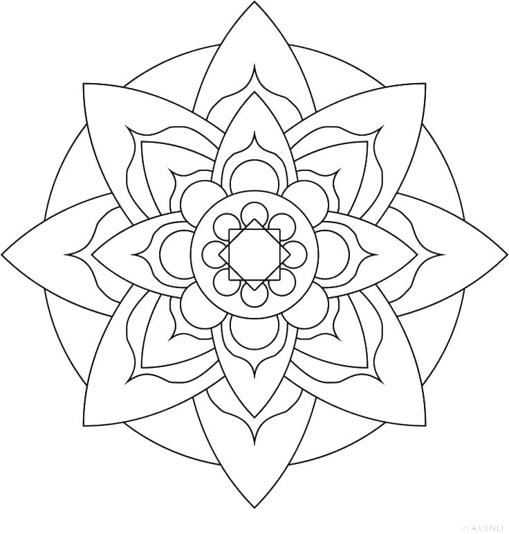 736x771 Easy Flower Coloring Pages Simple Flower Coloring Pages Flower