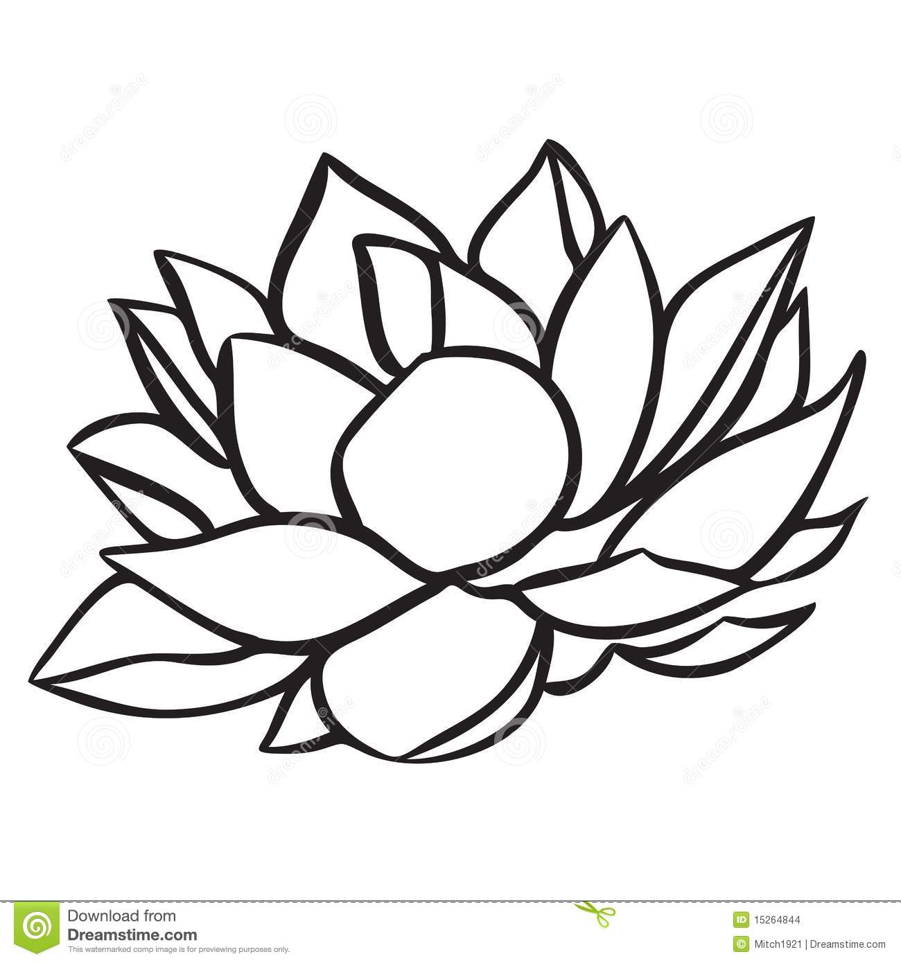 1300x1390 Lotus Flower Clipart Black White