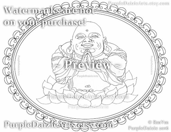 570x441 Happy Buddha Printable Coloring Page Smiling In A Lotus Flower