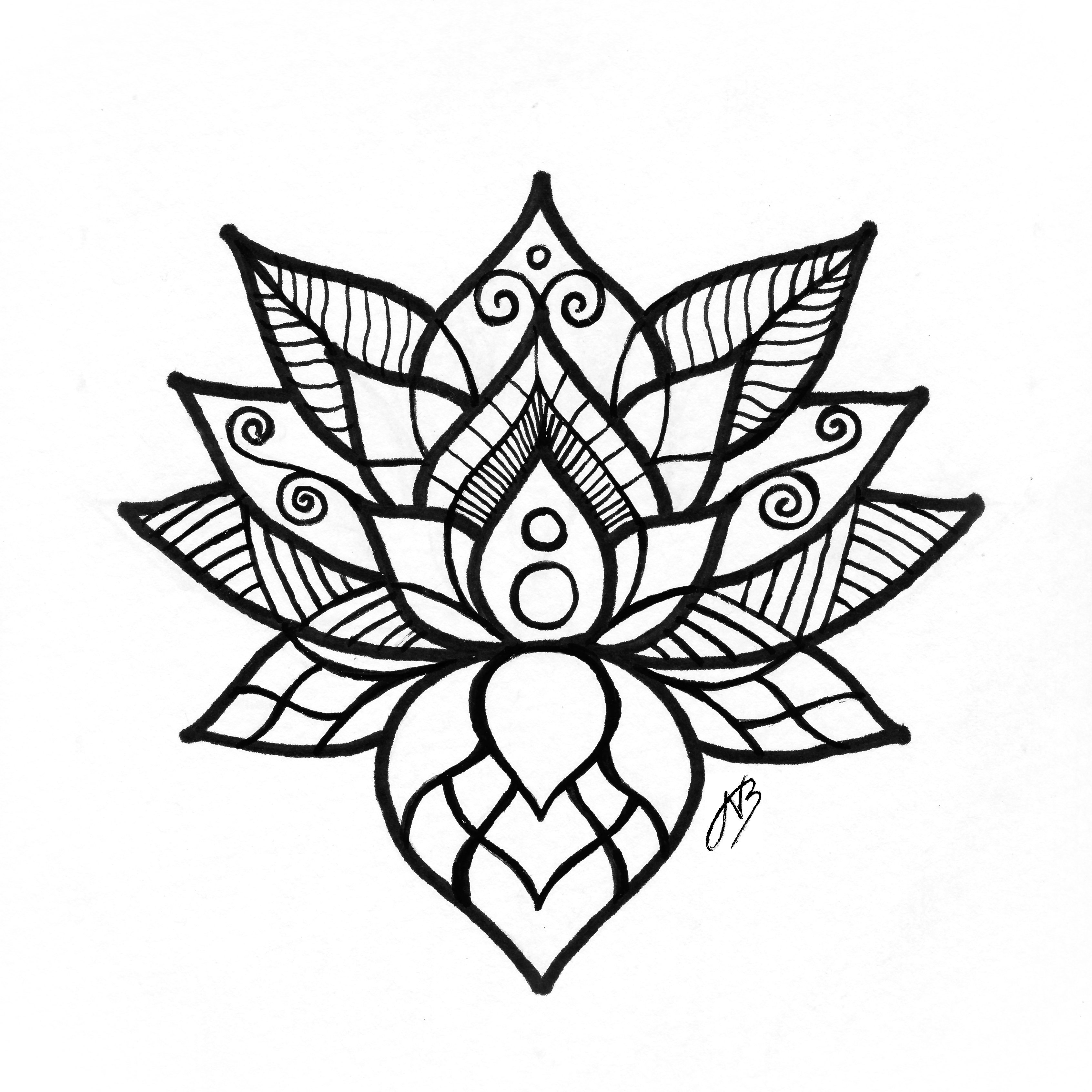 3384x3384 Lotus Drawing Nienke Arthentic Art