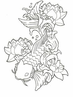 236x311 Koi Fish And Lotus Flower Drawing
