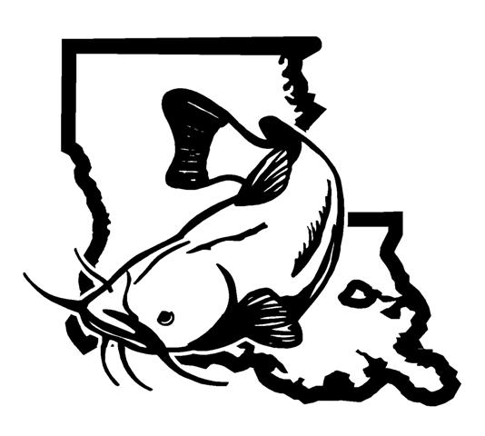 534x480 Louisiana Catfish 2 Decal Sticker